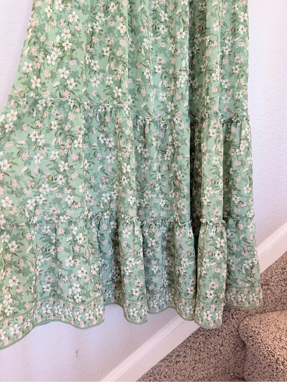 Max Studio Mint Green Floral Maxi Dress - Picture 3 of 7